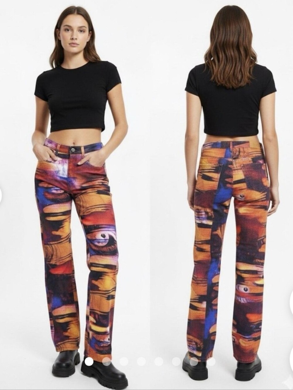 NWOT Jaded London Oracle Eye %100 Cotton Slouchy Fit Pants Size 28